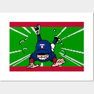 8-Bit Baseball Slide - Texas Posters and Art